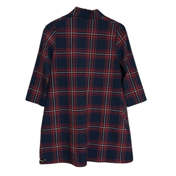 Zara Basic Plaid Women's Long Sleeve Dress With Pockets Size XS Red And Blue - Picture 3 of 10